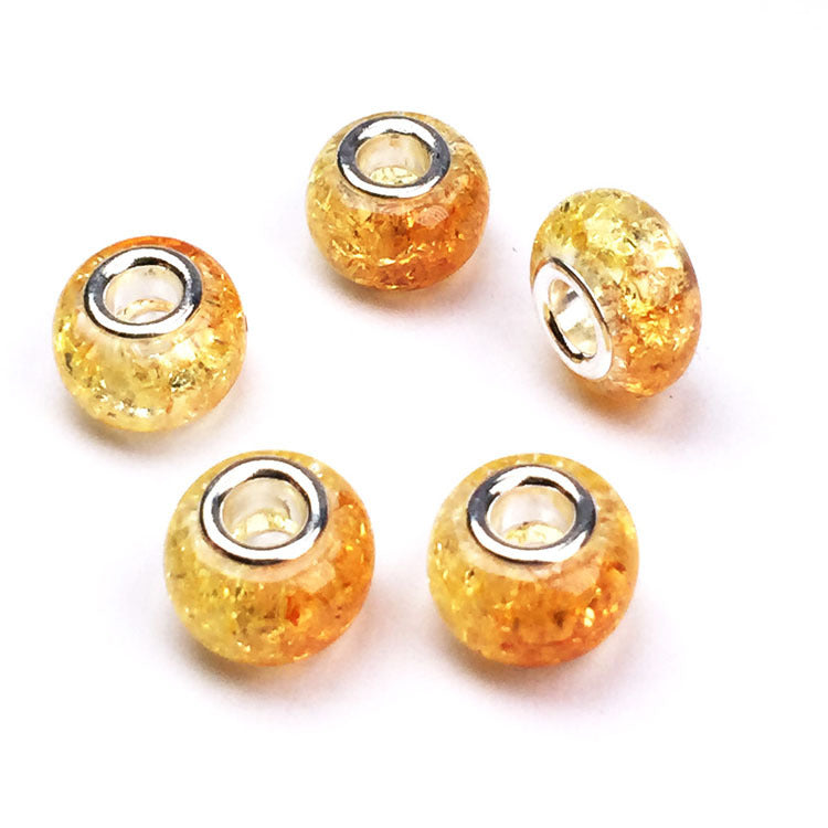 Al por mayor de 50 piezas coloridas cuentas de resina de grietas 11*14 mm